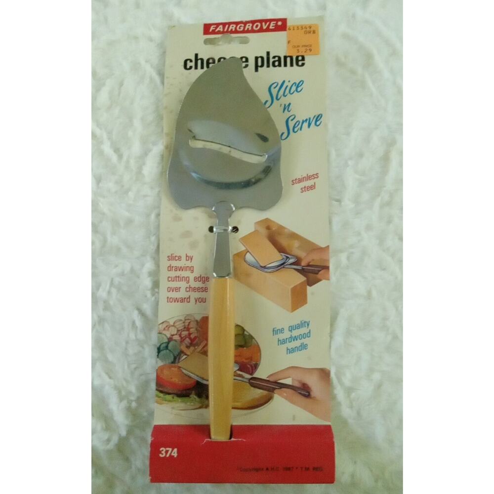 Vintage Fairgrove Cheese Plane New Old Stock Wood Handle Made In Japan 1987
